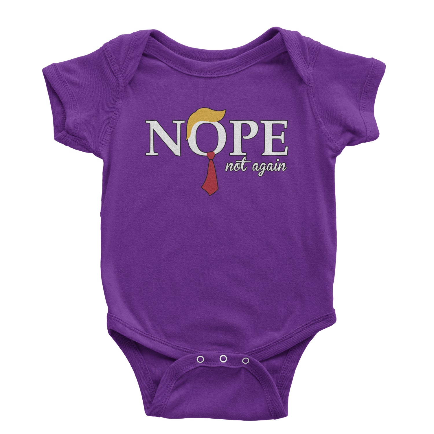 Nope Not Again Anti-Trump 2024 Infant One-Piece Romper Bodysuit and Toddler T-shirt Purple