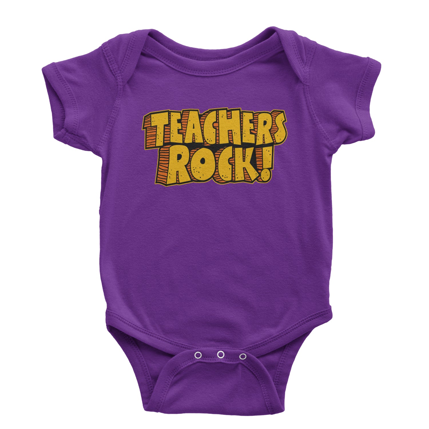 Teachers Rock Retro Infant One-Piece Romper Bodysuit and Toddler T-shirt Purple