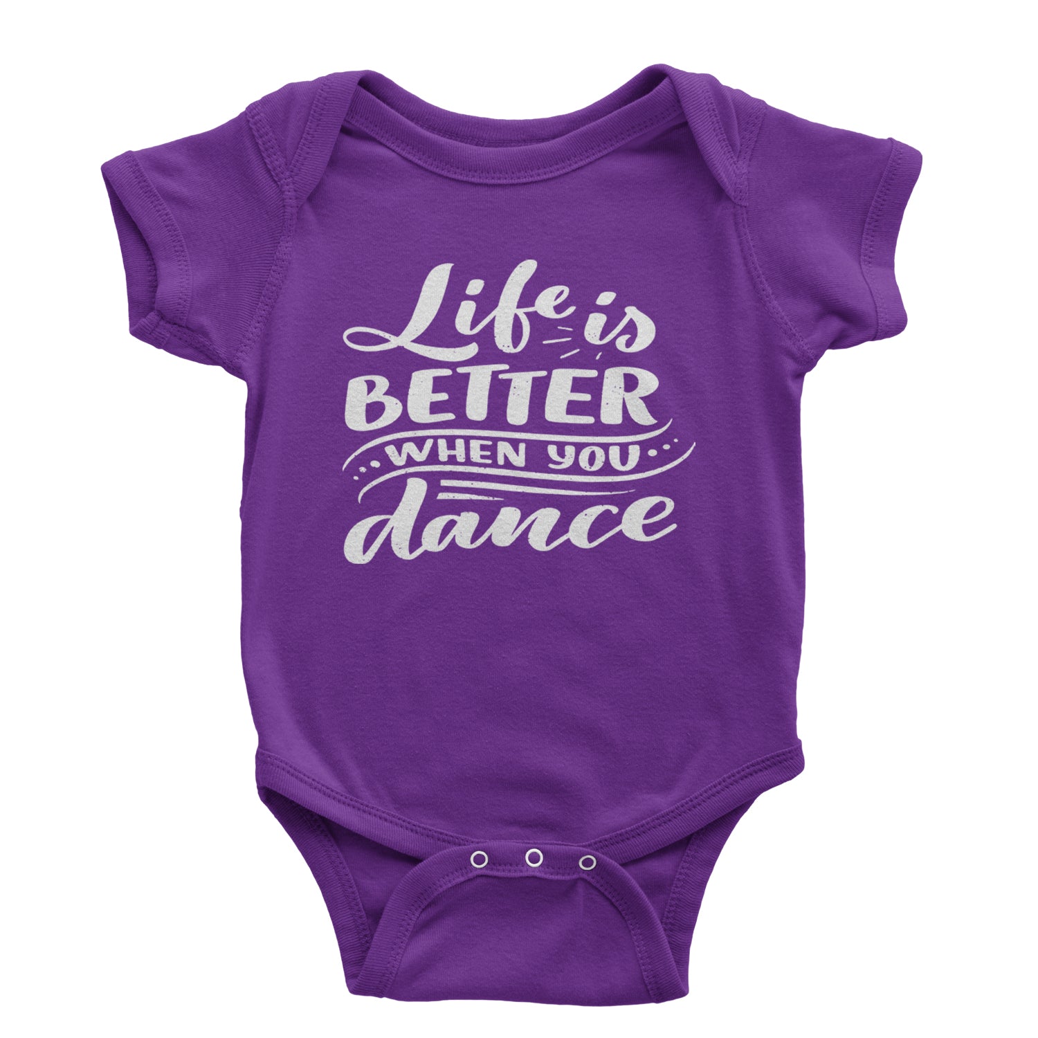 Life is Better When You Dance Infant One-Piece Romper Bodysuit and Toddler T-shirt Purple