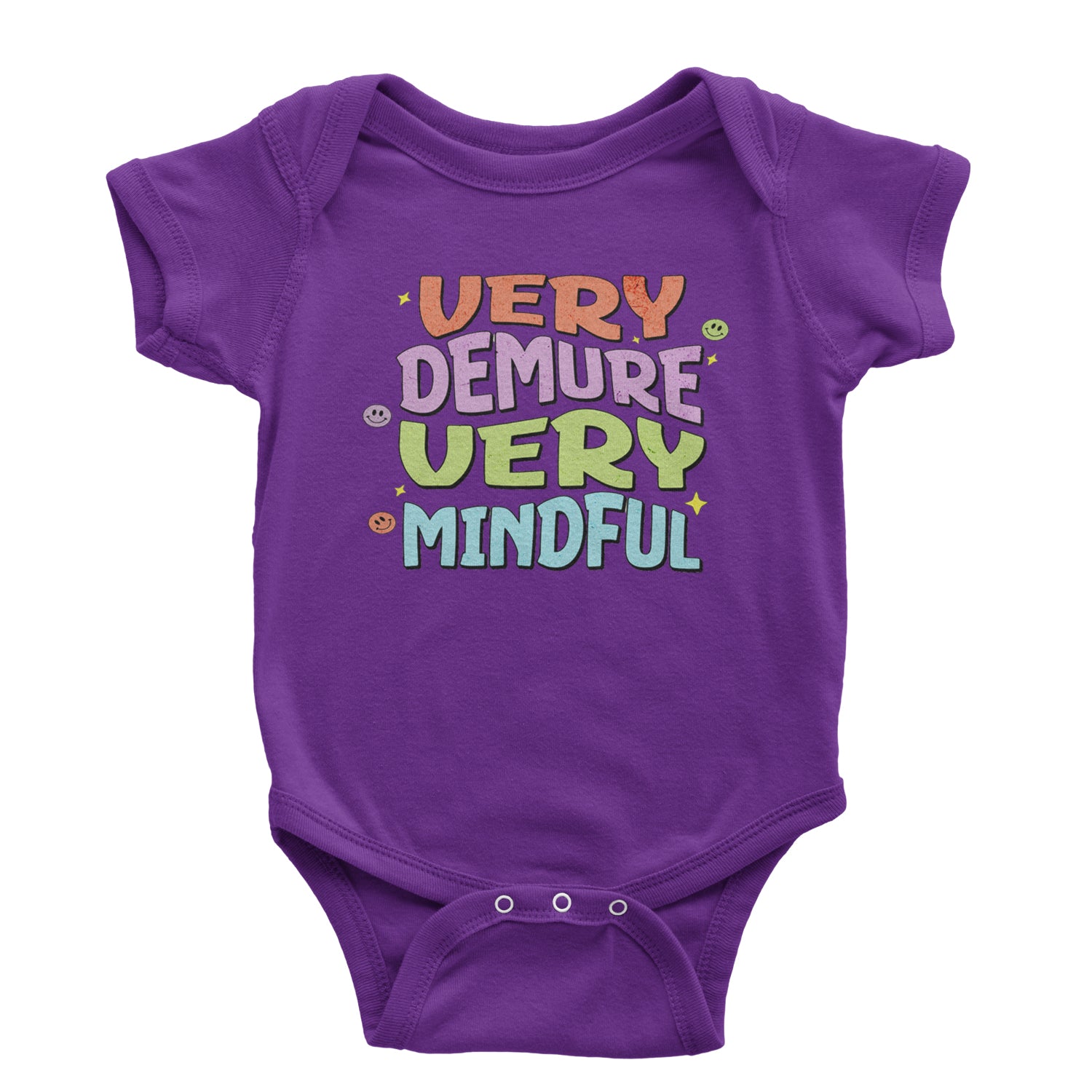 Very Demure, Very Mindful Infant One-Piece Romper Bodysuit and Toddler T-shirt Purple