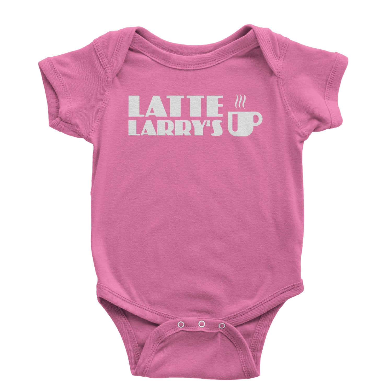 Latte Larry's Enthusiastic Coffee Infant One-Piece Romper Bodysuit and Toddler T-shirt Raspberry