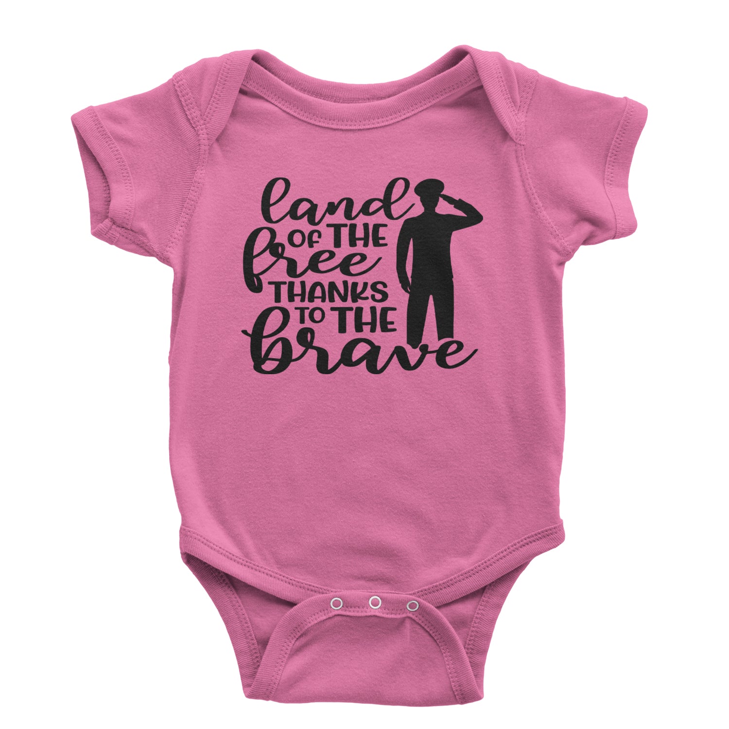 Land Of The Free Thanks To The Brave Veterans Infant One-Piece Romper Bodysuit and Toddler T-shirt Raspberry