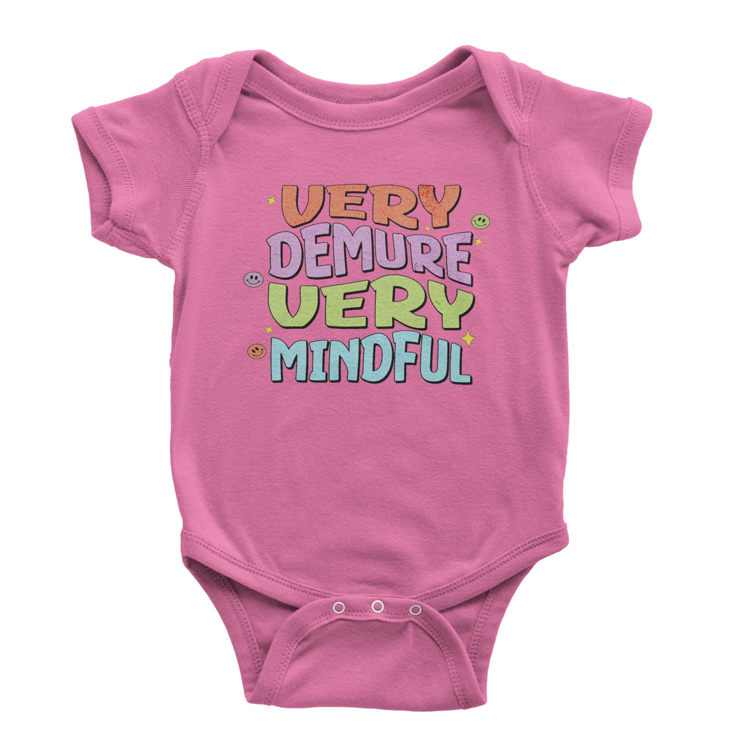 Very Demure, Very Mindful Infant One-Piece Romper Bodysuit and Toddler T-shirt Raspberry