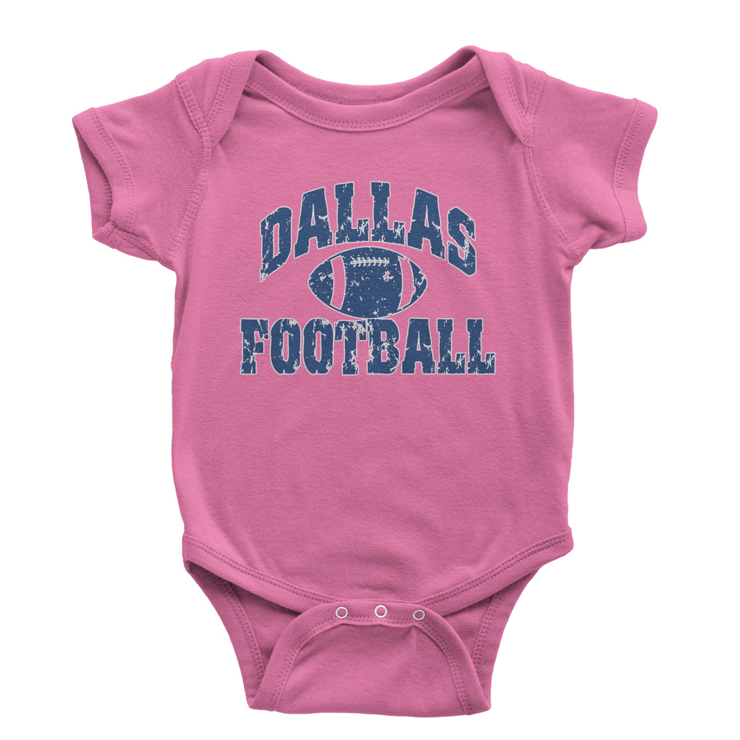 Dallas Distressed Football Infant One-Piece Romper Bodysuit and Toddler T-shirt Raspberry