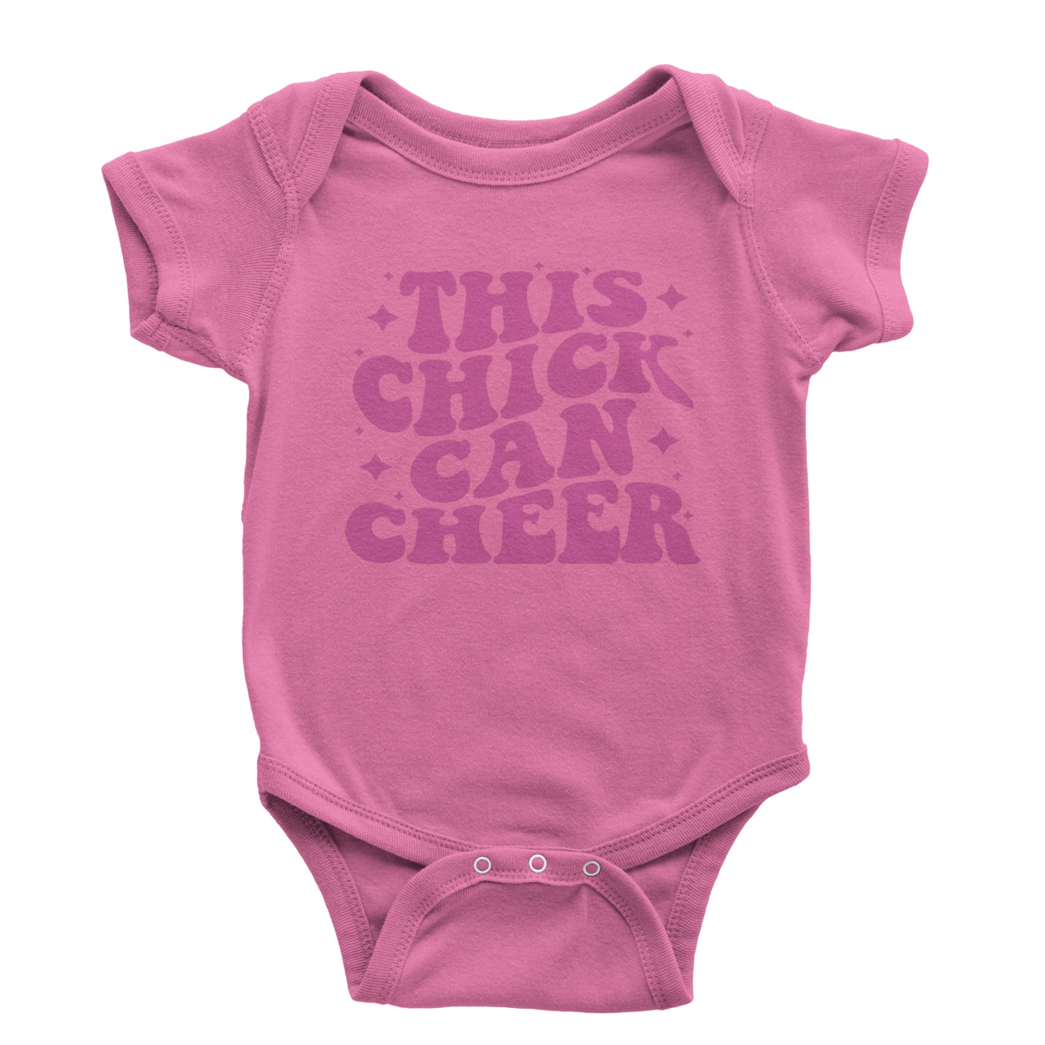 This Chick Can Cheer Infant One-Piece Romper Bodysuit and Toddler T-shirt Raspberry