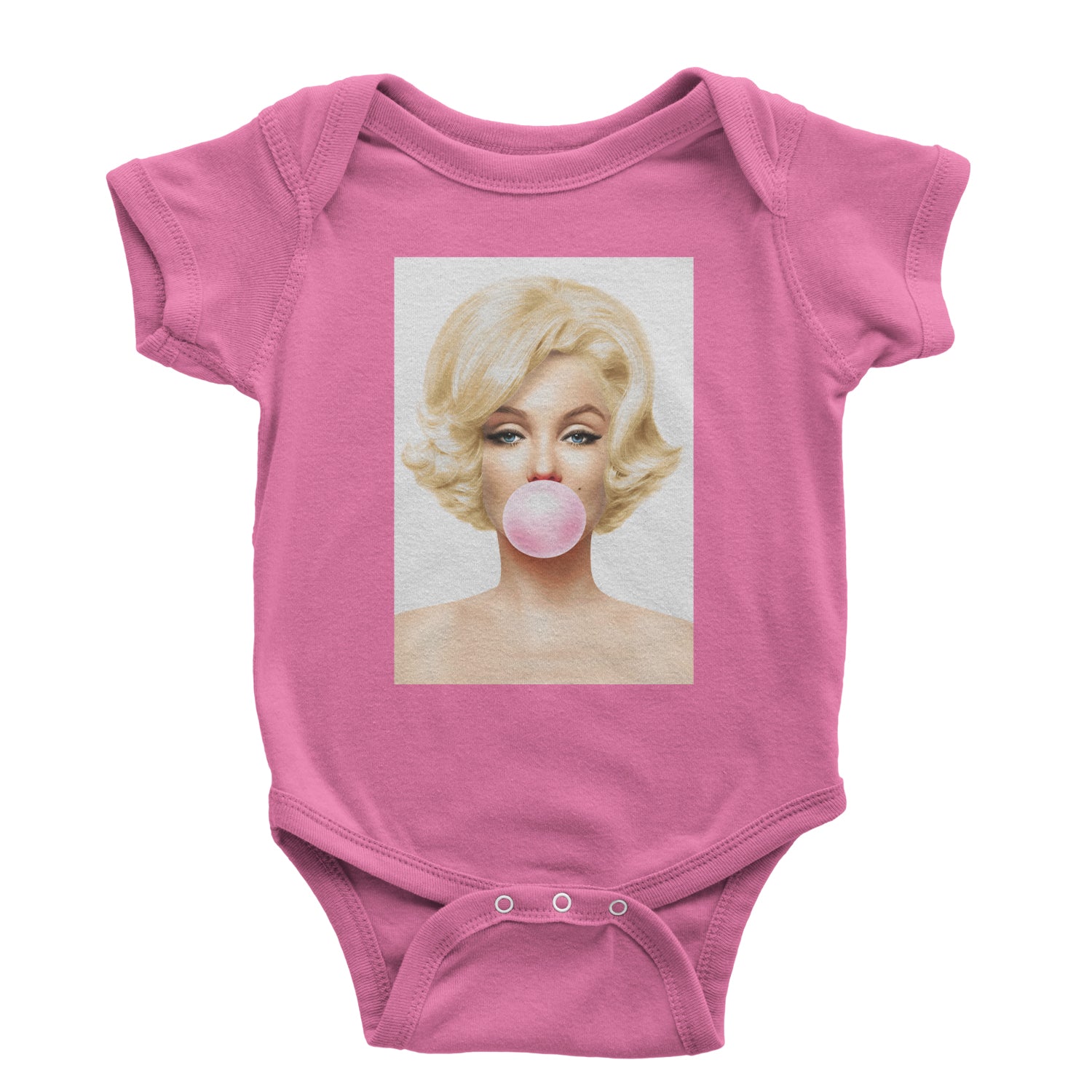 Ms. Monroe Pink Bubble Gum American Icon Infant One-Piece Romper Bodysuit and Toddler T-shirt Raspberry