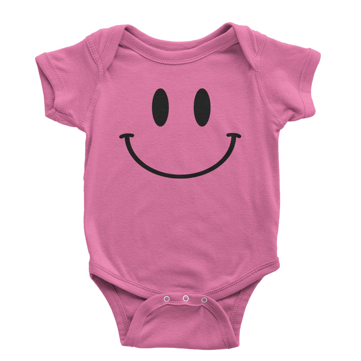 Smile Face Infant One-Piece Romper Bodysuit and Toddler T-shirt Raspberry