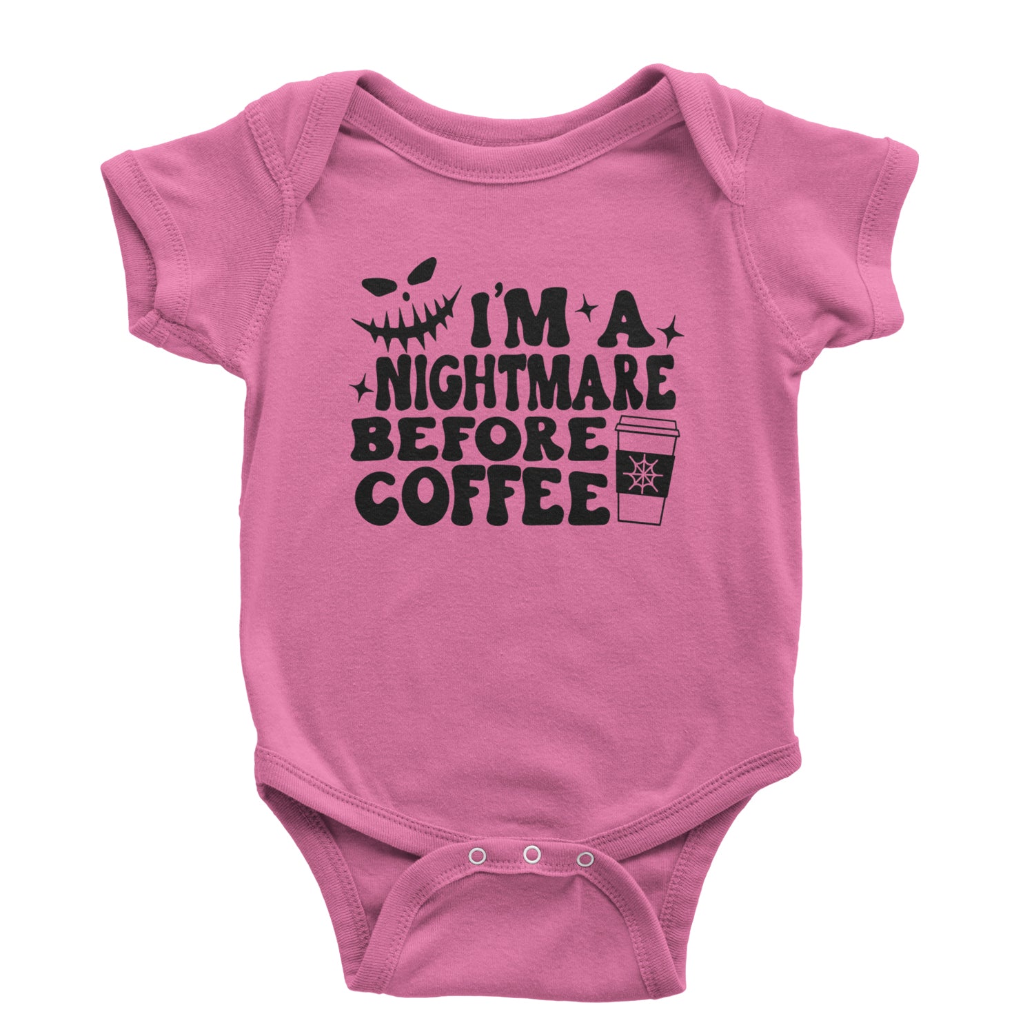 I'm A Nightmare Before Coffee Infant One-Piece Romper Bodysuit and Toddler T-shirt Raspberry