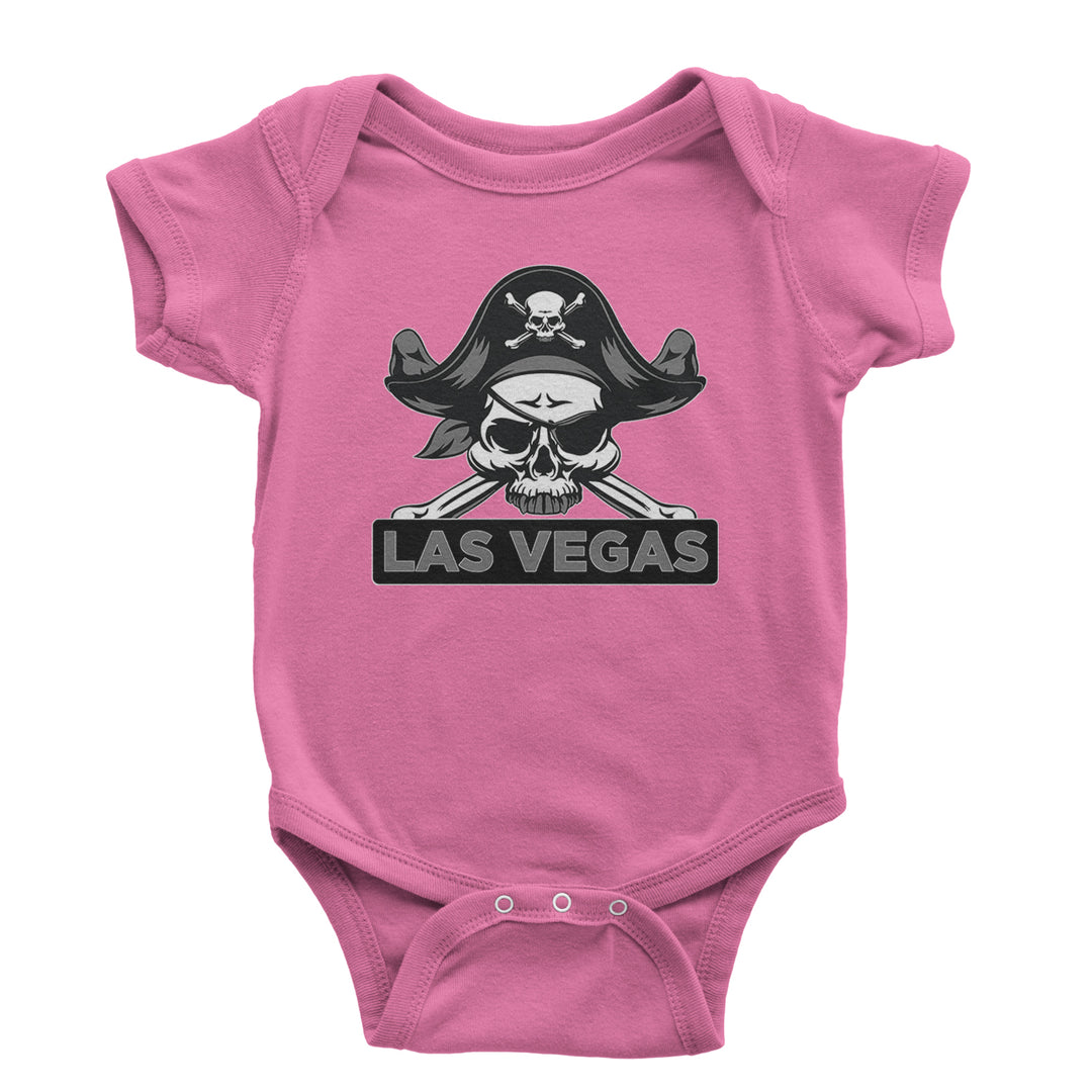 Raider Skull Straight Outta Las Vegas Infant One-Piece Romper Bodysuit and Toddler T-shirt Raspberry