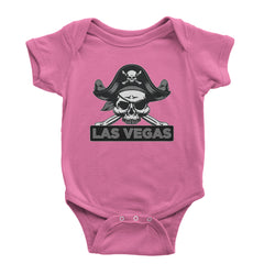 Raider Skull Straight Outta Las Vegas Infant One-Piece Romper Bodysuit and Toddler T-shirt Raspberry