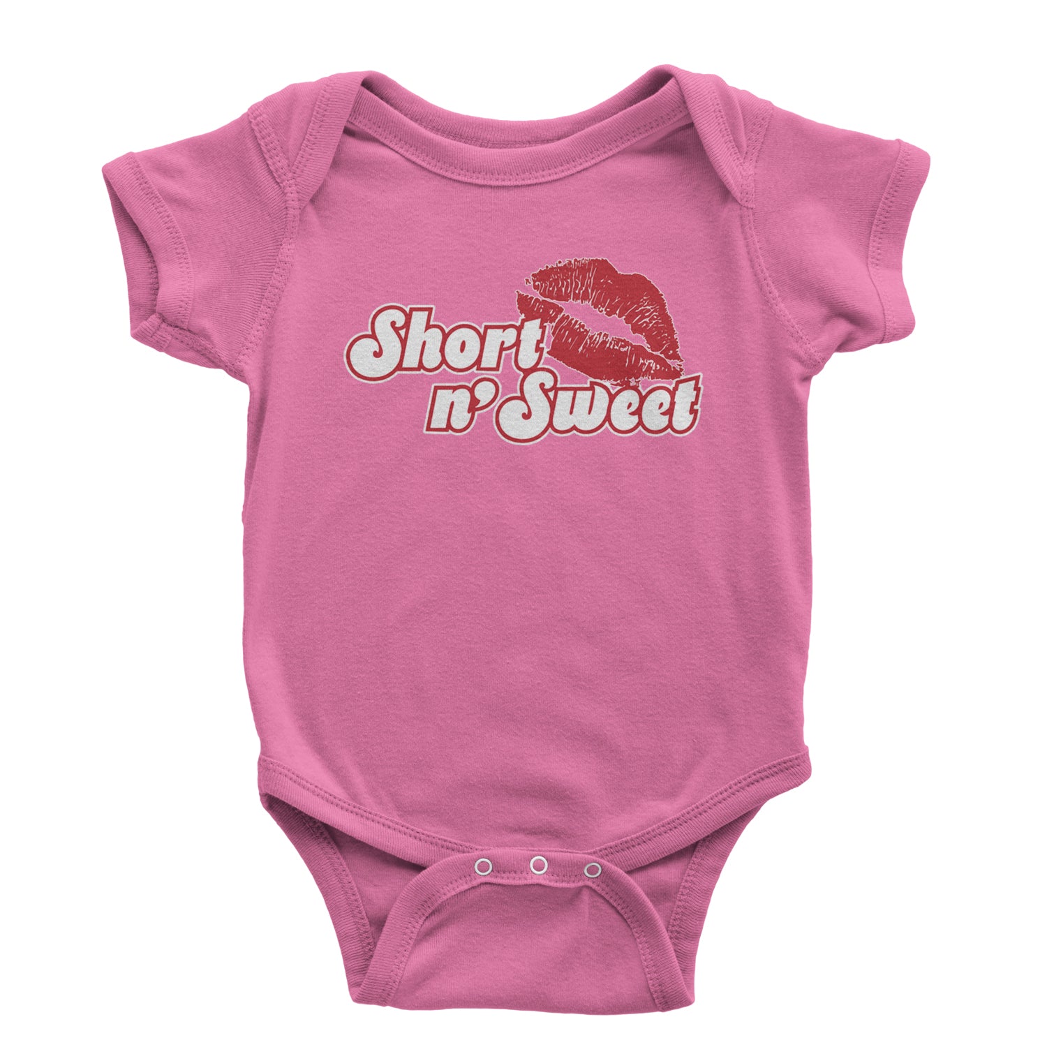 Short N' Sweet Red Lips Infant One-Piece Romper Bodysuit and Toddler T-shirt Raspberry