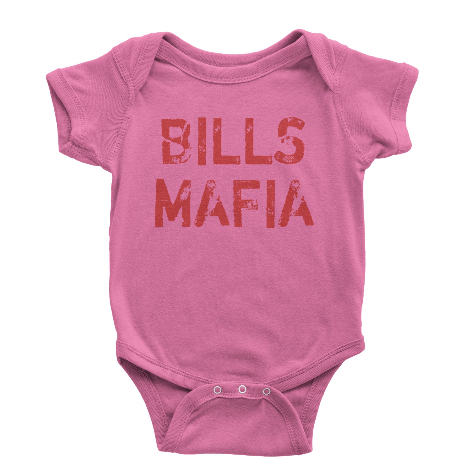 Distressed Bills Mafia Football Infant One-Piece Romper Bodysuit and Toddler T-shirt Raspberry