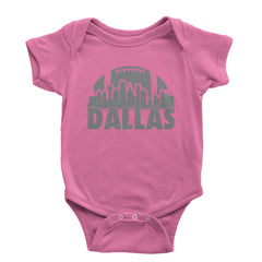 Dallas Texas Skyline Infant One-Piece Romper Bodysuit and Toddler T-shirt Raspberry
