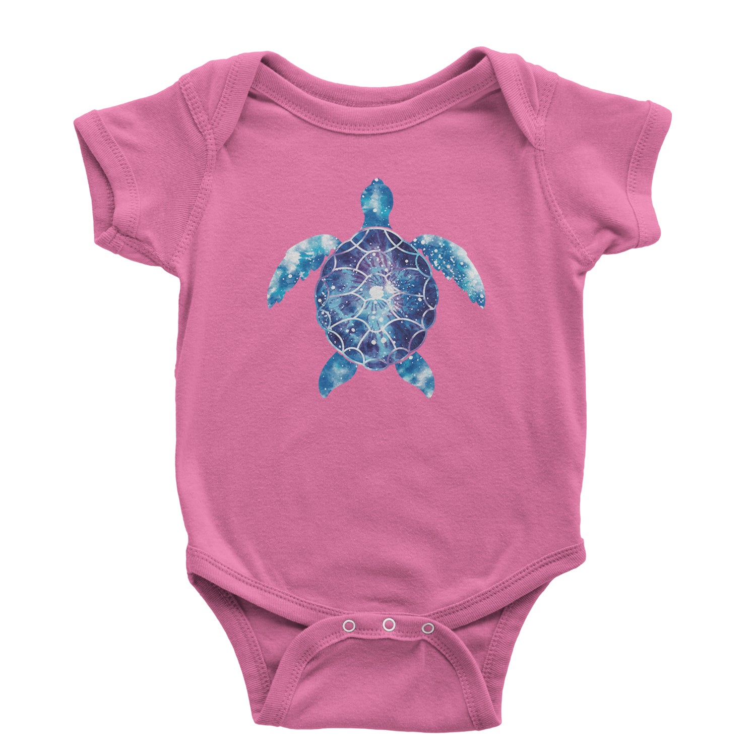 Ocean Aura Tie-Dye Sea Turtle Infant One-Piece Romper Bodysuit and Toddler T-shirt Raspberry