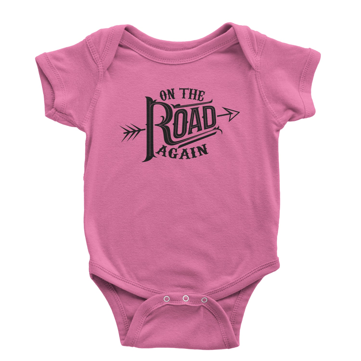 On The Road Again Hippy Country Music Infant One-Piece Romper Bodysuit and Toddler T-shirt Raspberry