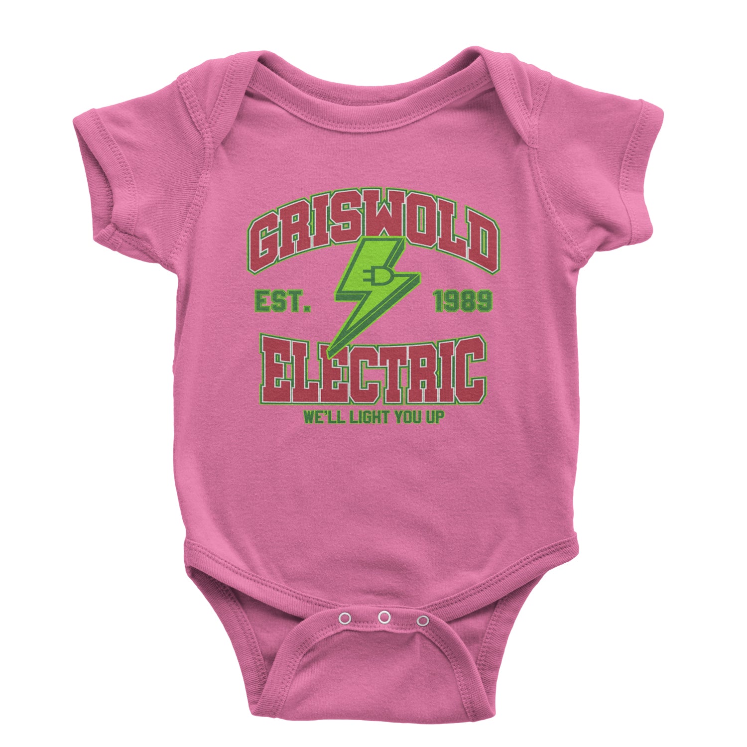 Griswold Electric We'll Light You Up Infant One-Piece Romper Bodysuit and Toddler T-shirt Raspberry