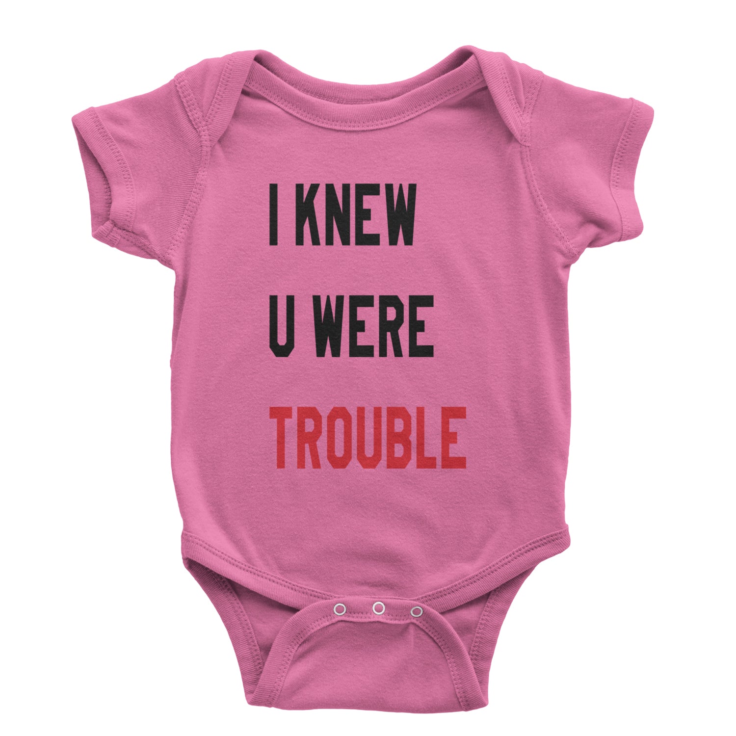 I Knew You Were Trouble New TTPD Era Infant One-Piece Romper Bodysuit and Toddler T-shirt Raspberry