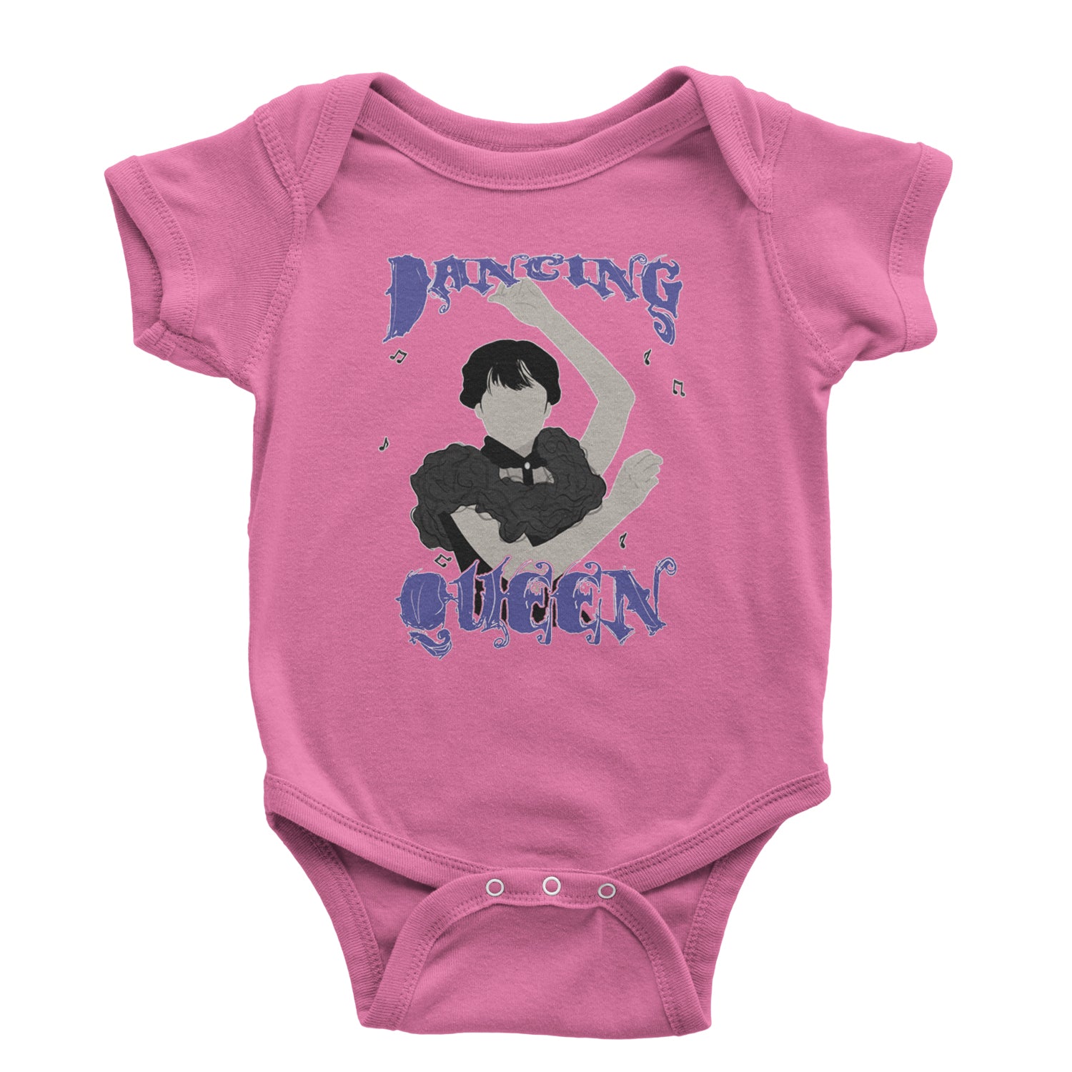 Wednesday Dancing Queen Infant One-Piece Romper Bodysuit and Toddler T-shirt Raspberry