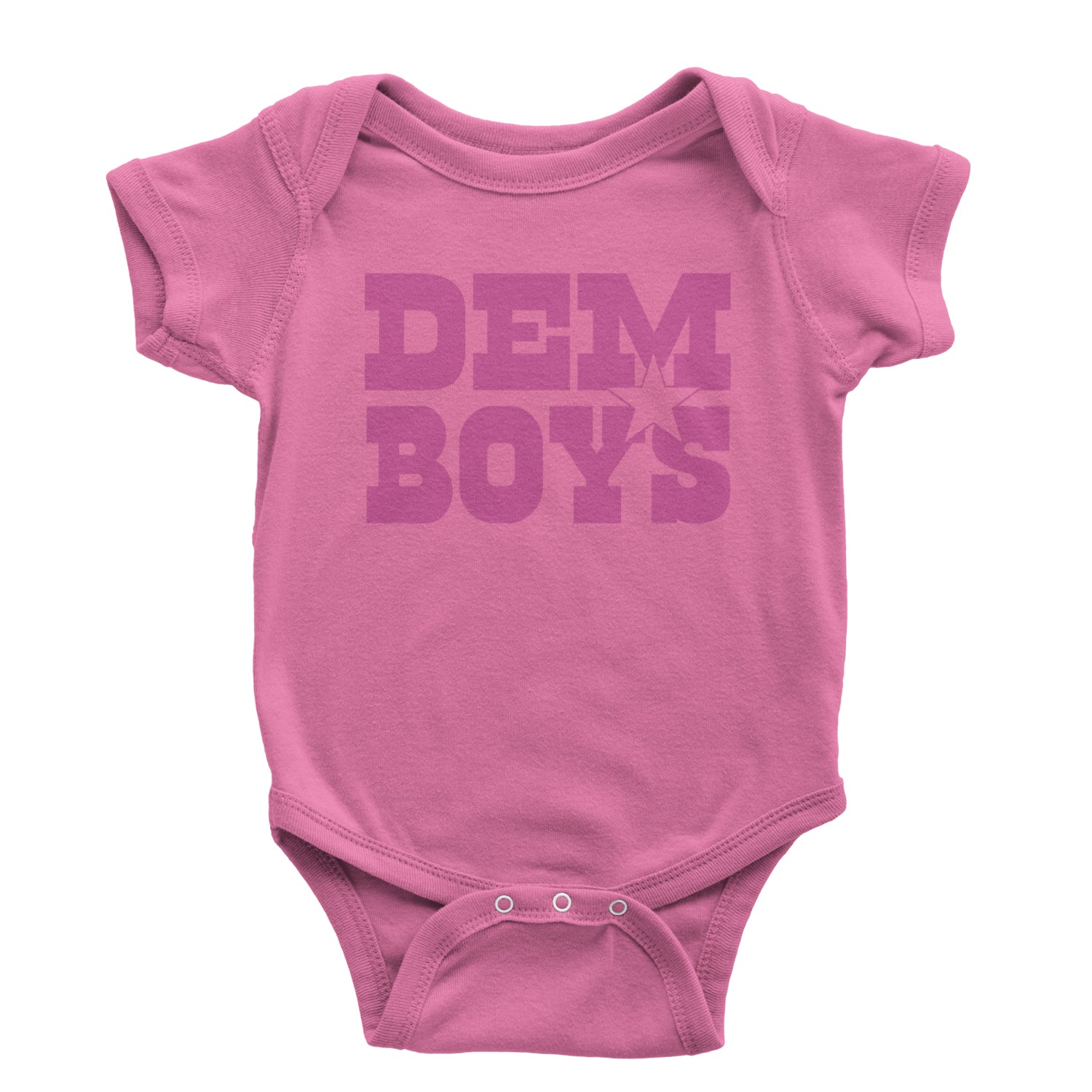 Dem Boys Hot Pink Dallas  Infant One-Piece Romper Bodysuit and Toddler T-shirt Raspberry