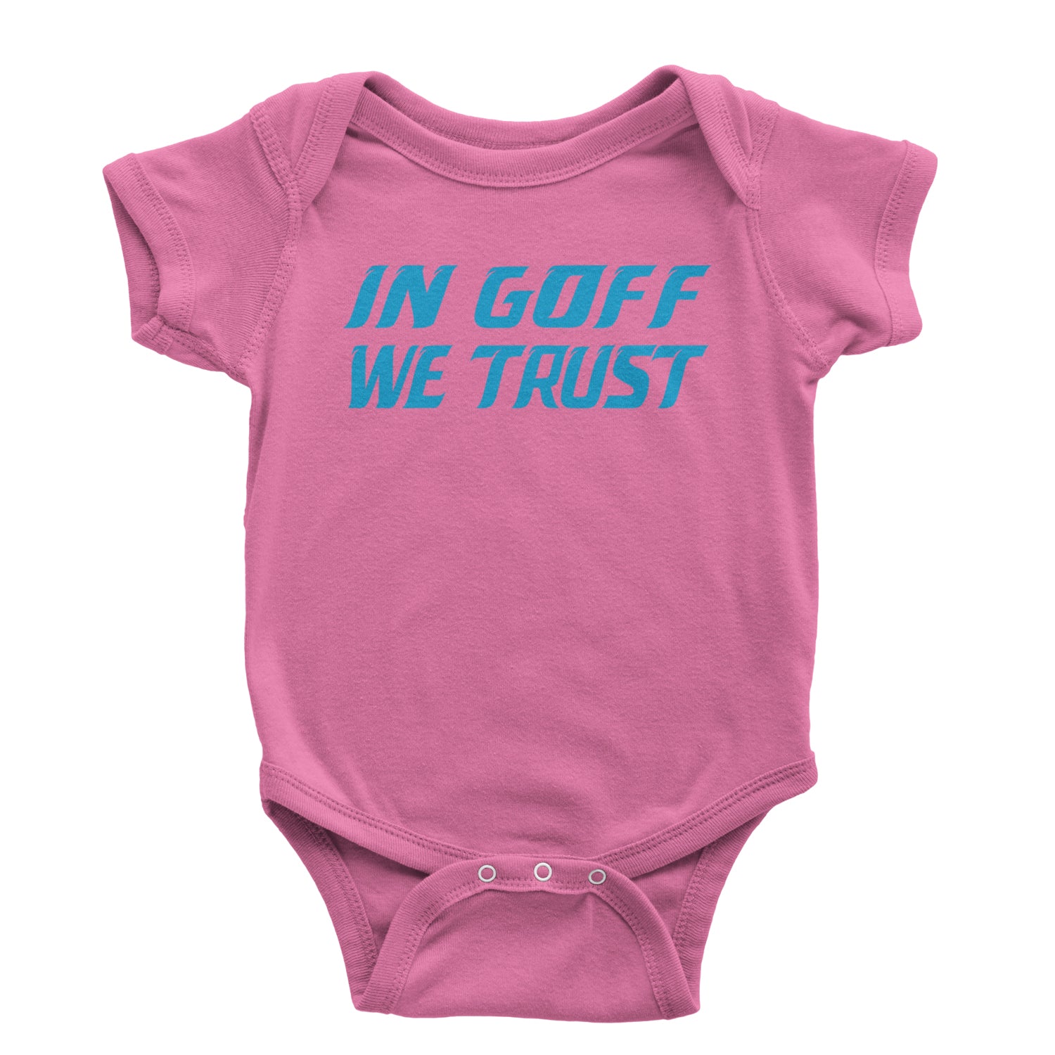 In Goff We Trust Detroit Infant One-Piece Romper Bodysuit and Toddler T-shirt Raspberry