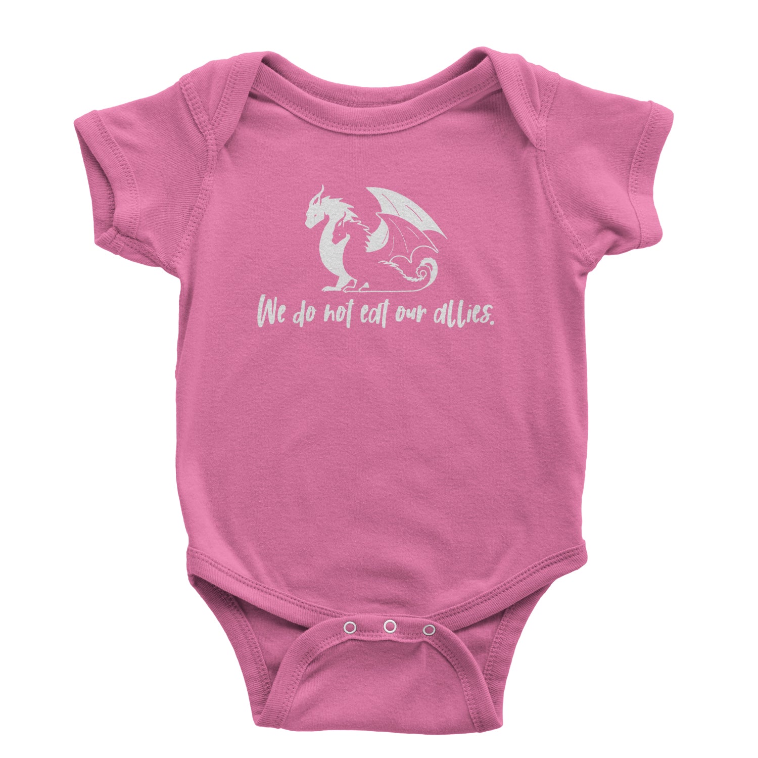 We Do Not Eat Our Allies Fourth Wing Basgiath Infant One-Piece Romper Bodysuit Or Toddler T-shirt Raspberry