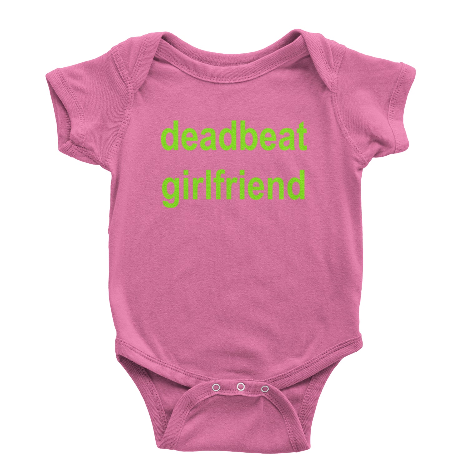 Deadbeat Girlfriend Y2K Slogan Infant One-Piece Romper Bodysuit and Toddler T-shirt Raspberry