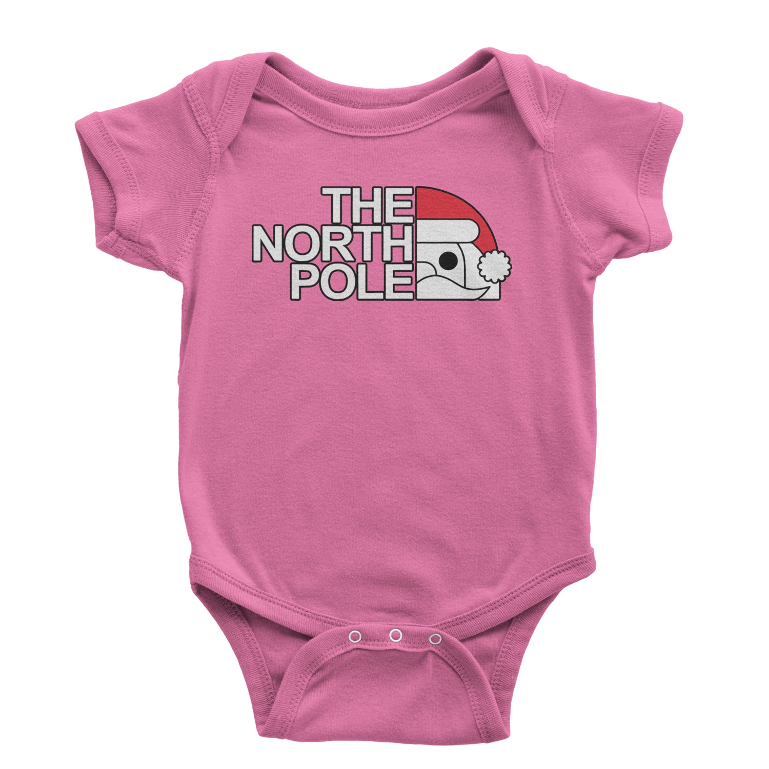 The North Pole Santa Face Infant One-Piece Romper Bodysuit and Toddler T-shirt Raspberry