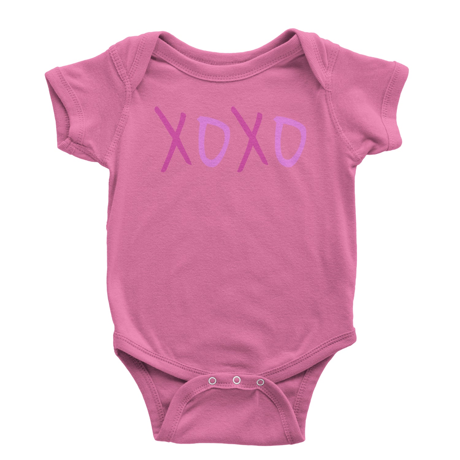 XOXO Pink Print Infant One-Piece Romper Bodysuit and Toddler T-shirt Raspberry