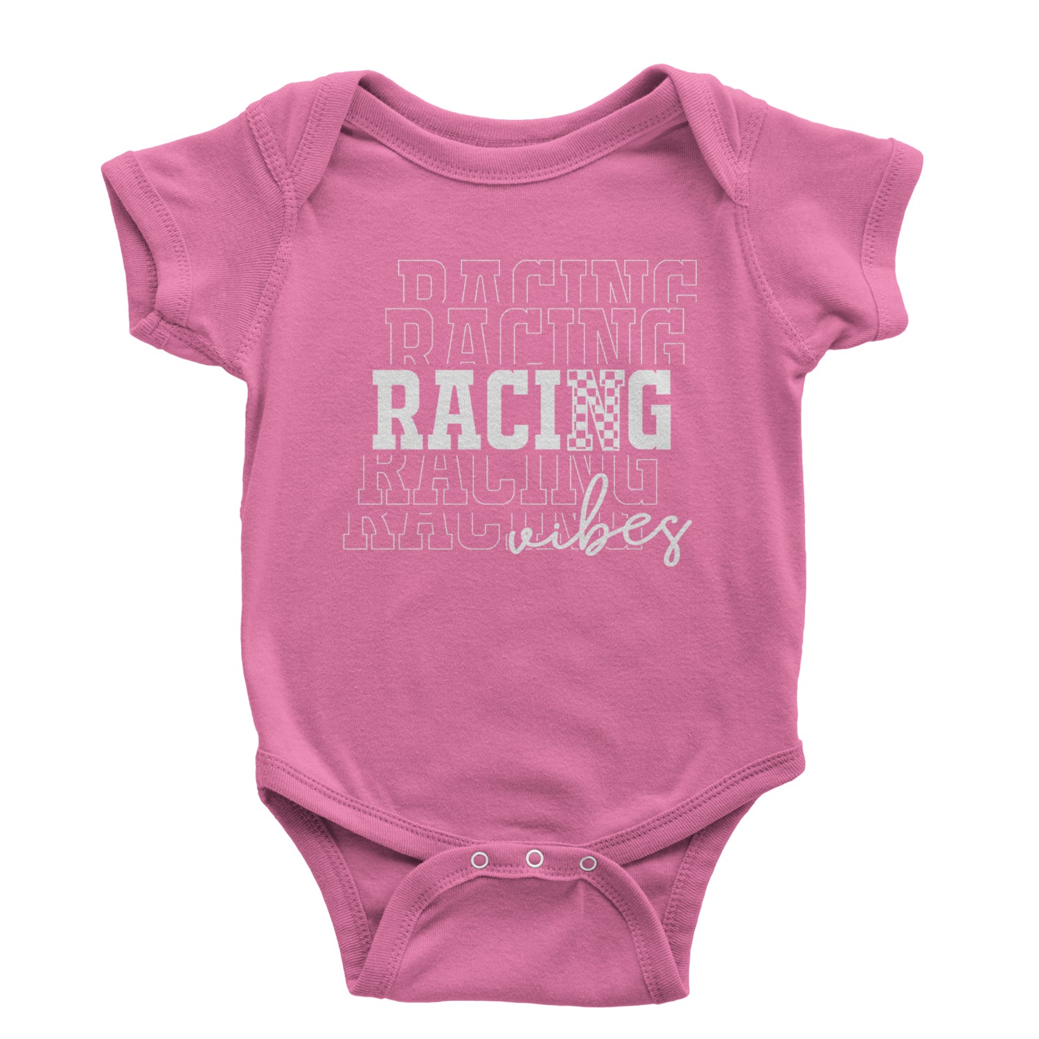 Racing Vibes Infant One-Piece Romper Bodysuit and Toddler T-shirt Raspberry