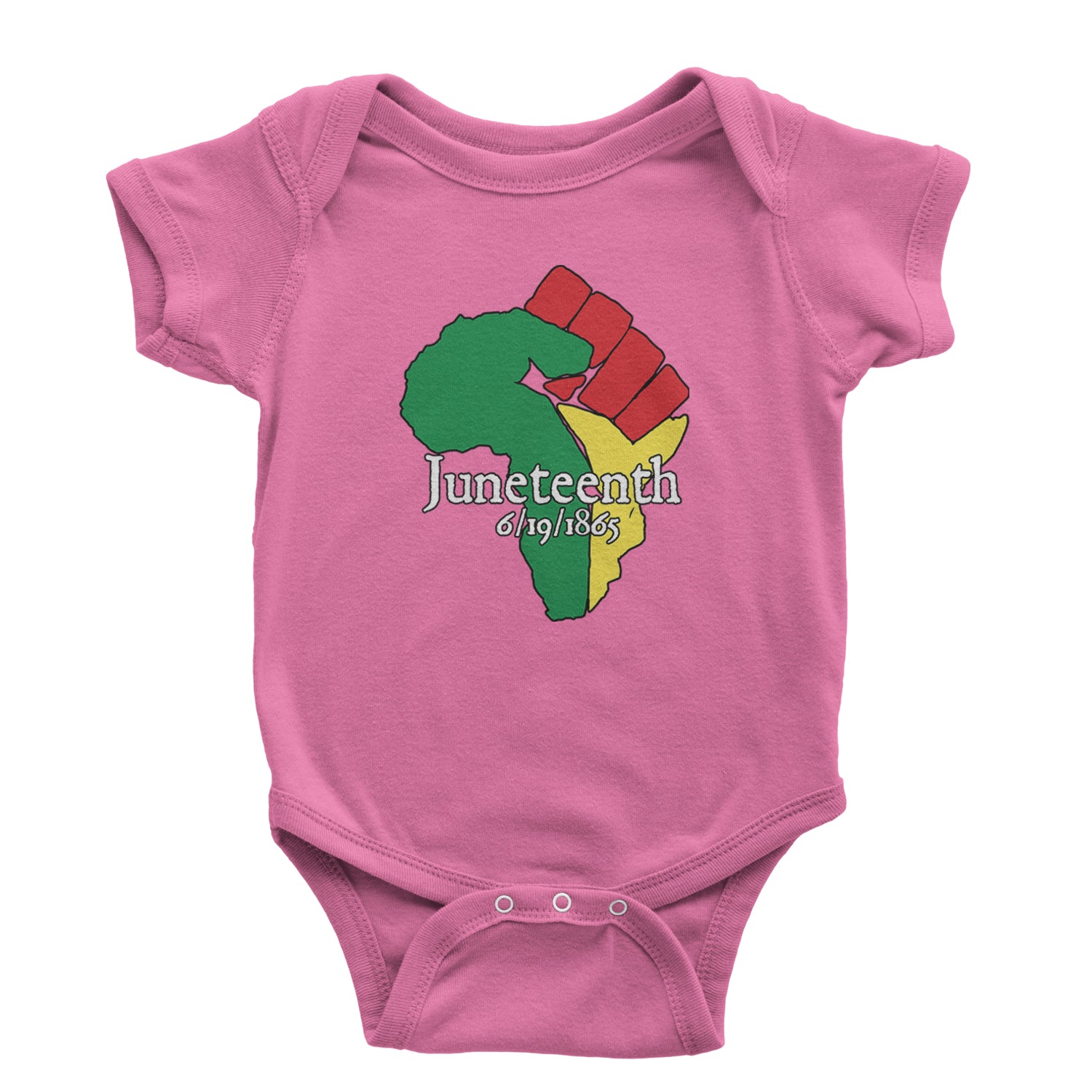 Juneteenth Raised Fist Africa Celebrate Emancipation Day Infant One-Piece Romper Bodysuit and Toddler T-shirt Raspberry