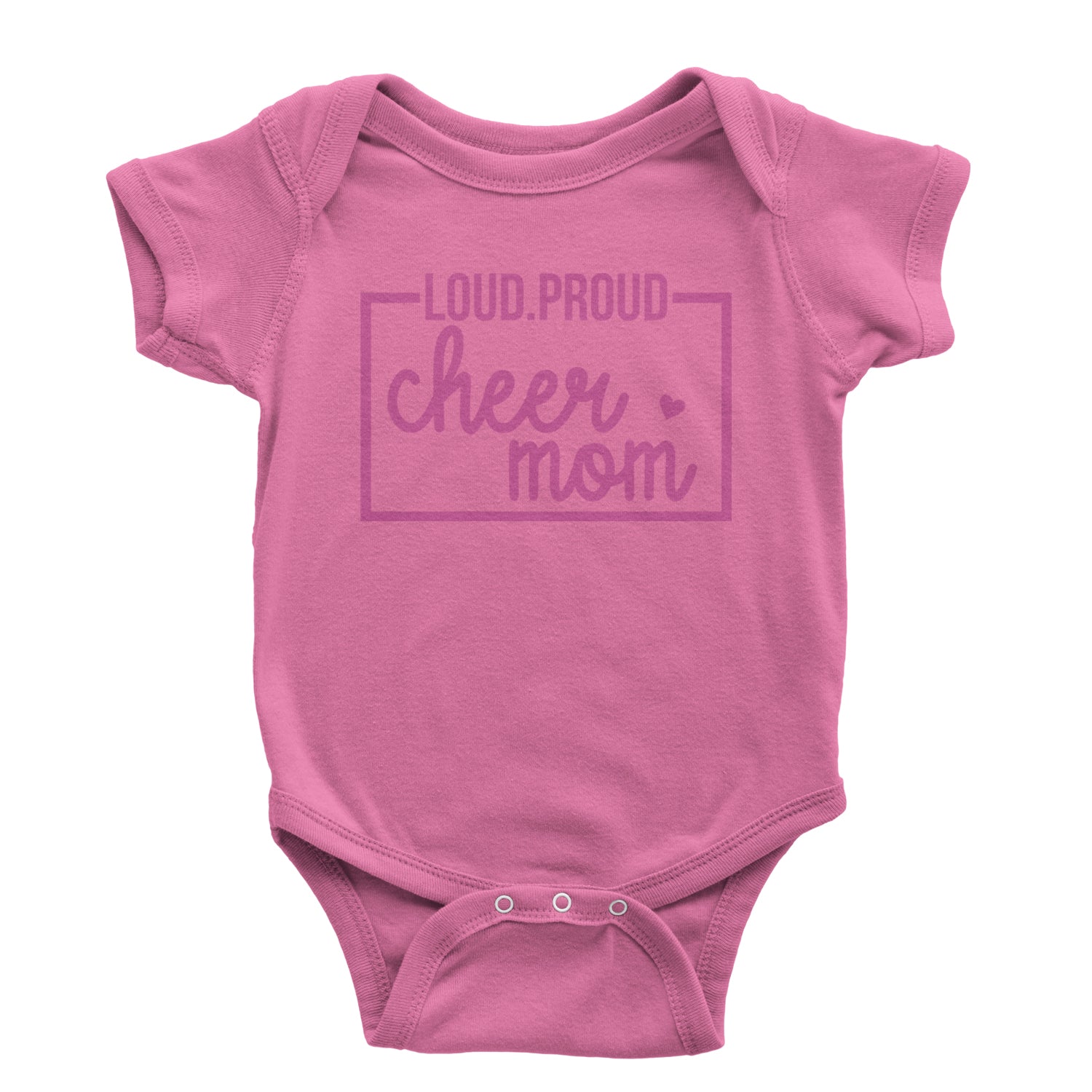 Loud Proud Cheerleader Mom Infant One-Piece Romper Bodysuit and Toddler T-shirt Raspberry