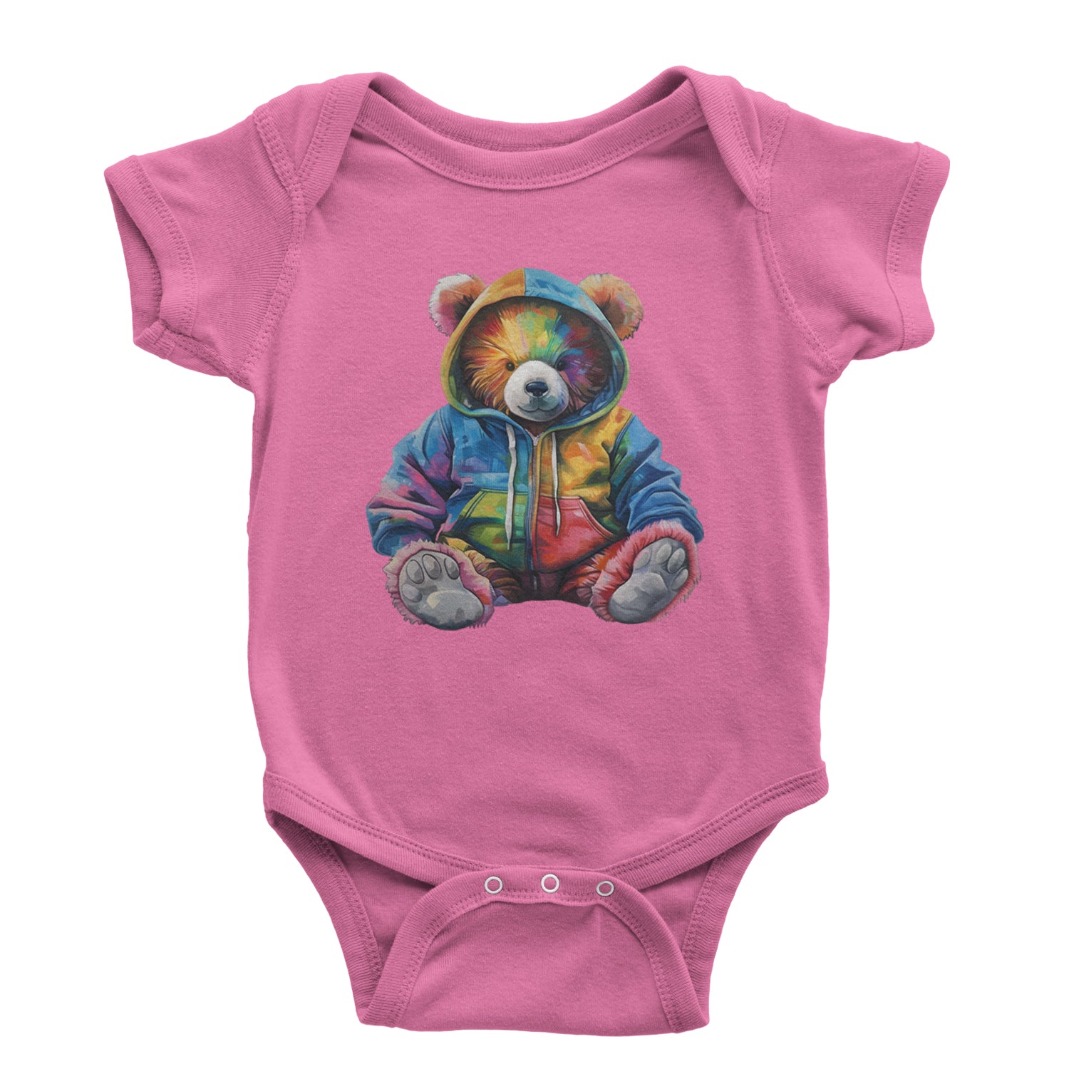 Rainbow Streetwear Urban Graffiti Bear Infant One-Piece Romper Bodysuit Or Toddler T-shirt Raspberry