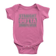Straight Outta Cowboys Nation   Infant One-Piece Romper Bodysuit and Toddler T-shirt Raspberry