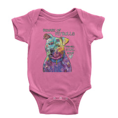 Beware Of Pit Bulls, They Will Steal Your Heart  Infant One-Piece Romper Bodysuit and Toddler T-shirt Raspberry
