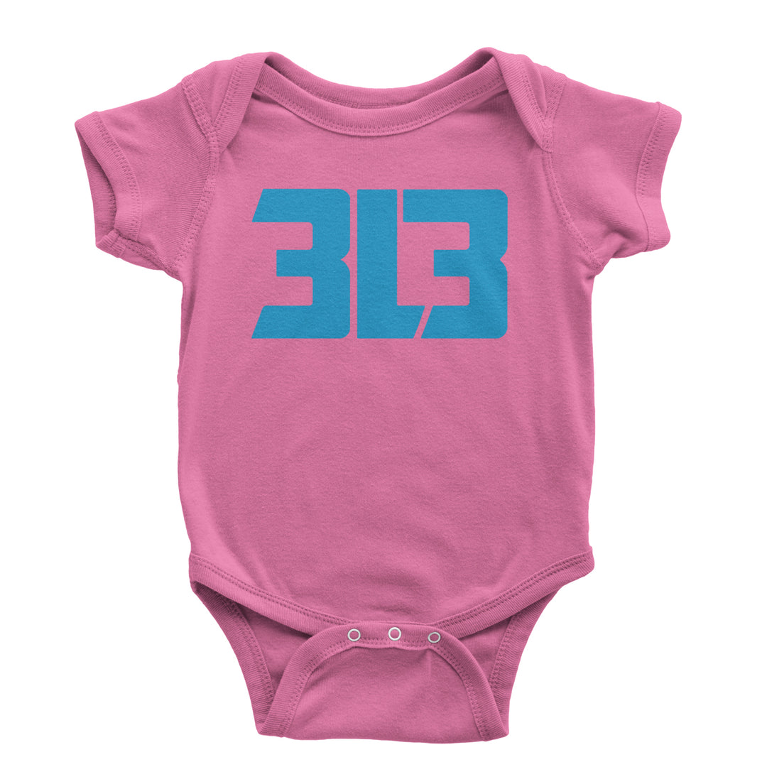 3L3 From The 313 Detroit Football Infant One-Piece Romper Bodysuit and Toddler T-shirt Raspberry