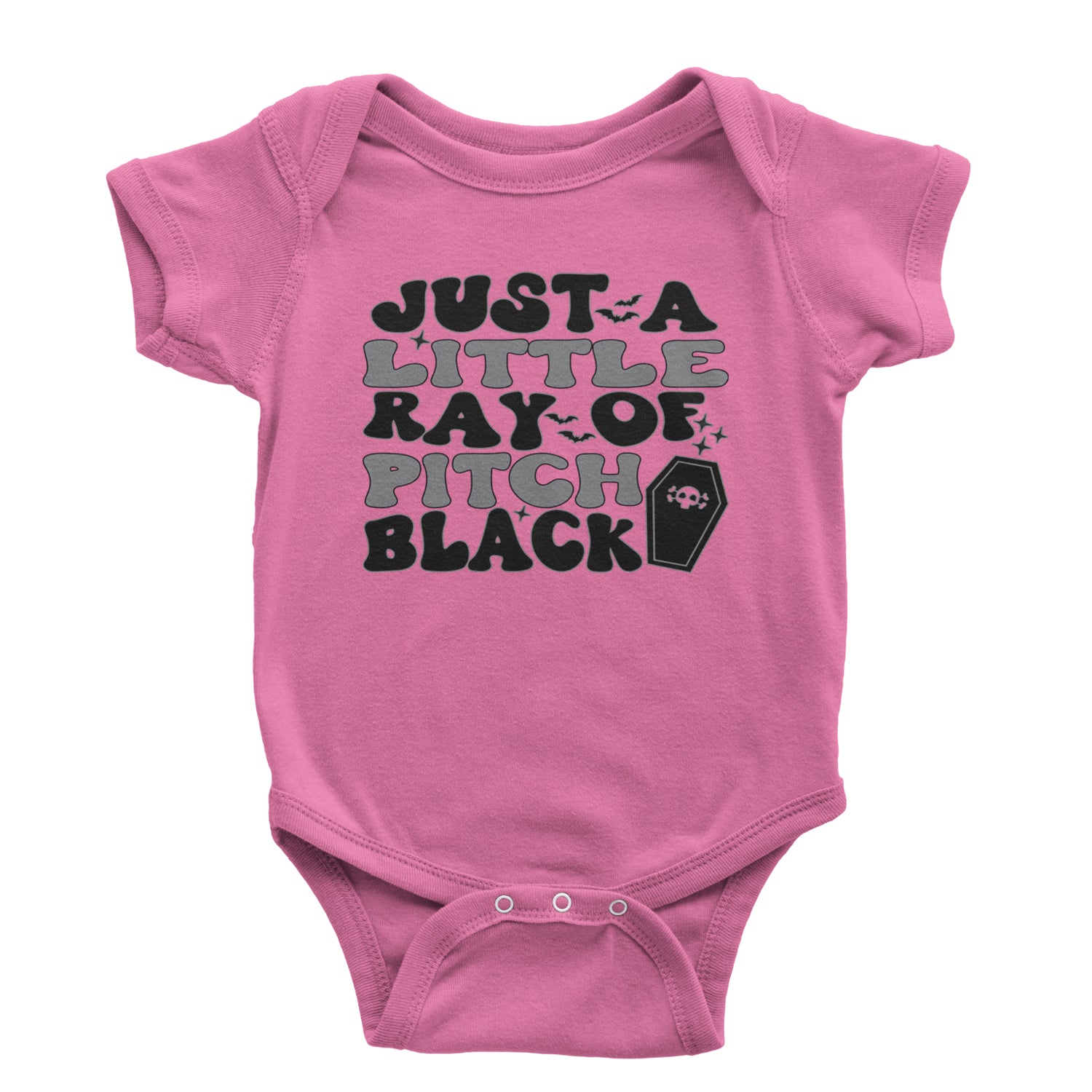 Just A Little Ray of Pitch Black Infant One-Piece Romper Bodysuit and Toddler T-shirt Raspberry