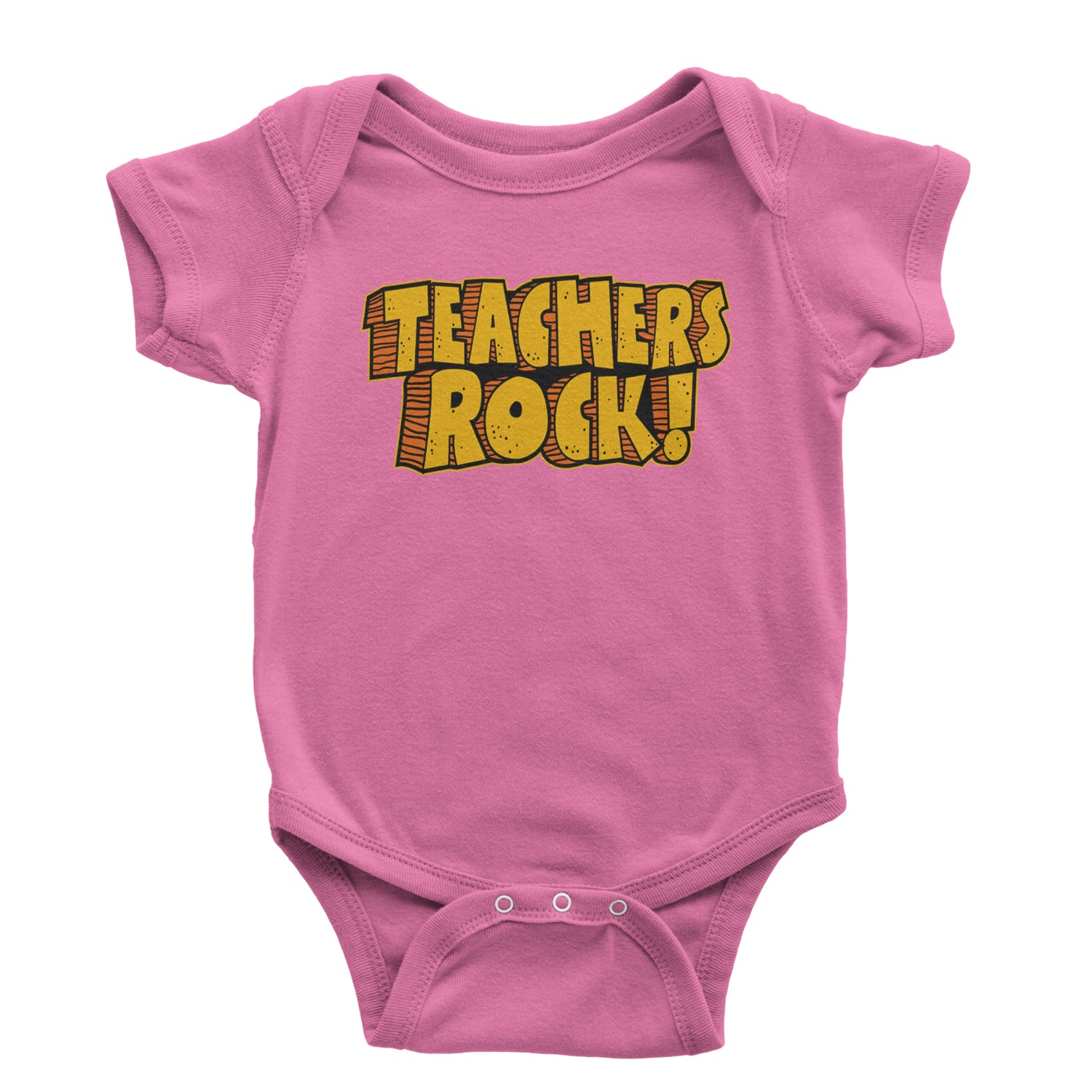 Teachers Rock Retro Infant One-Piece Romper Bodysuit and Toddler T-shirt Raspberry