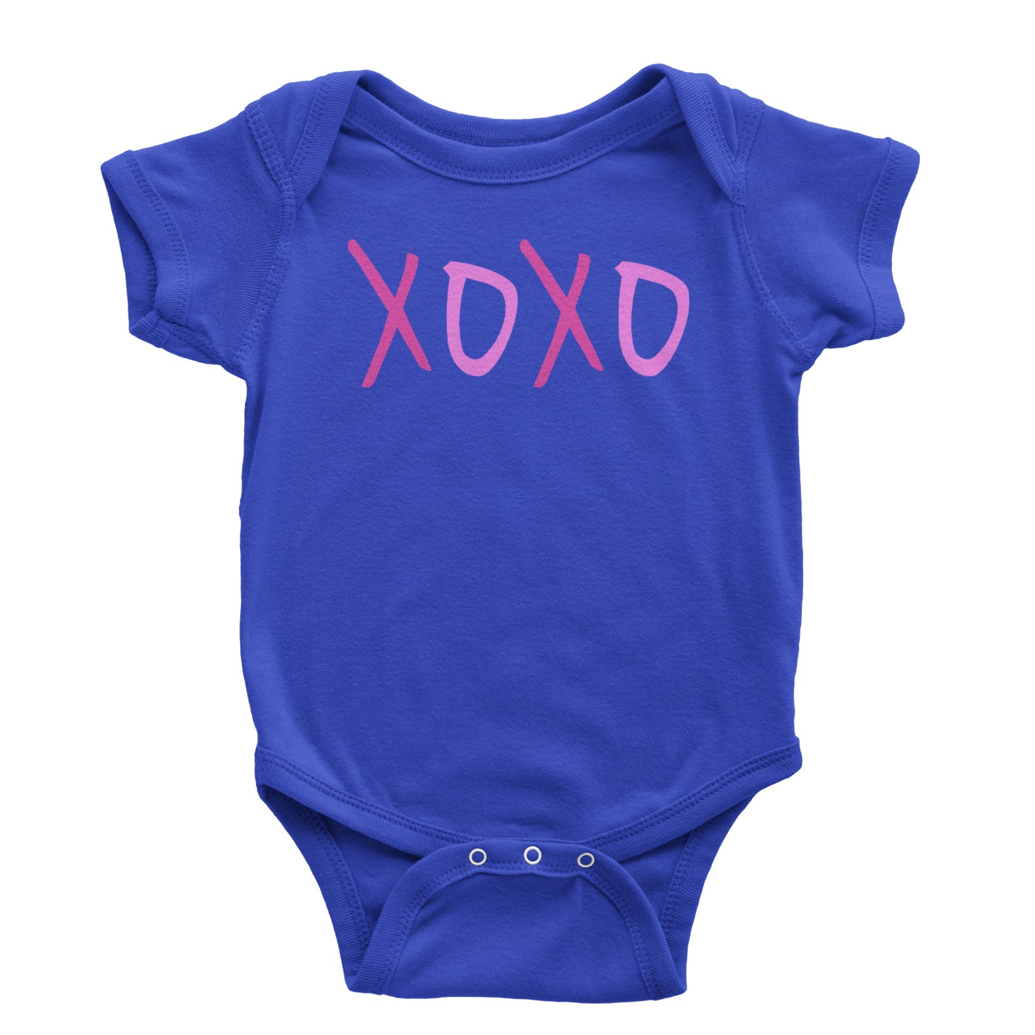 XOXO Pink Print Infant One-Piece Romper Bodysuit and Toddler T-shirt Royal Blue