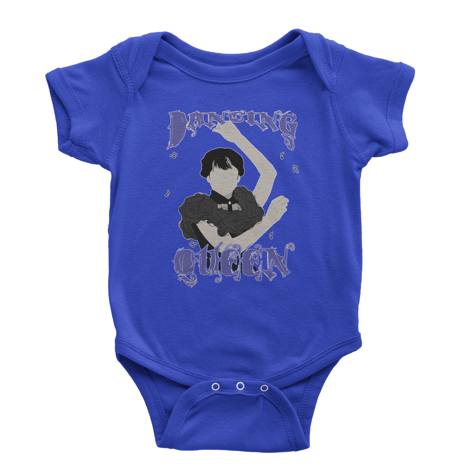 Wednesday Dancing Queen Infant One-Piece Romper Bodysuit and Toddler T-shirt Royal Blue