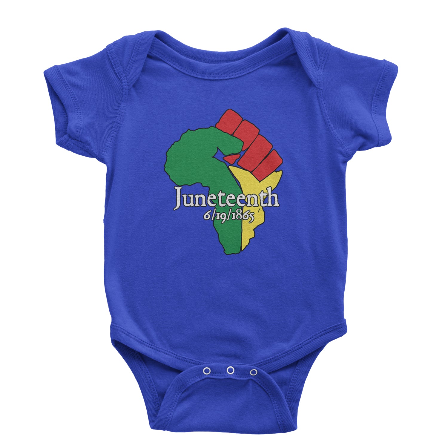 Juneteenth Raised Fist Africa Celebrate Emancipation Day Infant One-Piece Romper Bodysuit and Toddler T-shirt Royal Blue