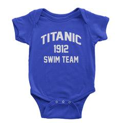 Titanic Swim Team 1912 Funny Cruise Infant One-Piece Romper Bodysuit and Toddler T-shirt Royal Blue