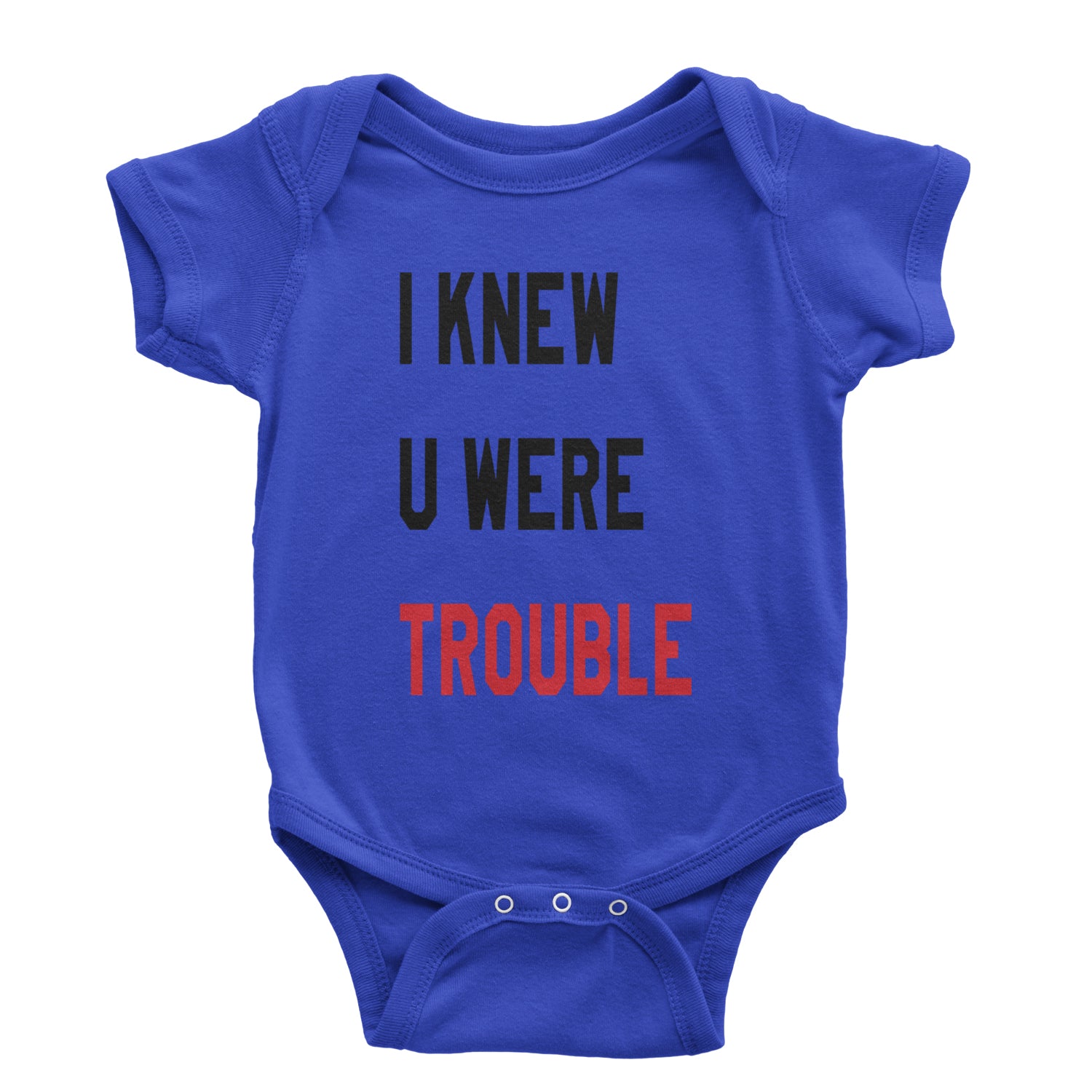 I Knew You Were Trouble New TTPD Era Infant One-Piece Romper Bodysuit and Toddler T-shirt Royal Blue