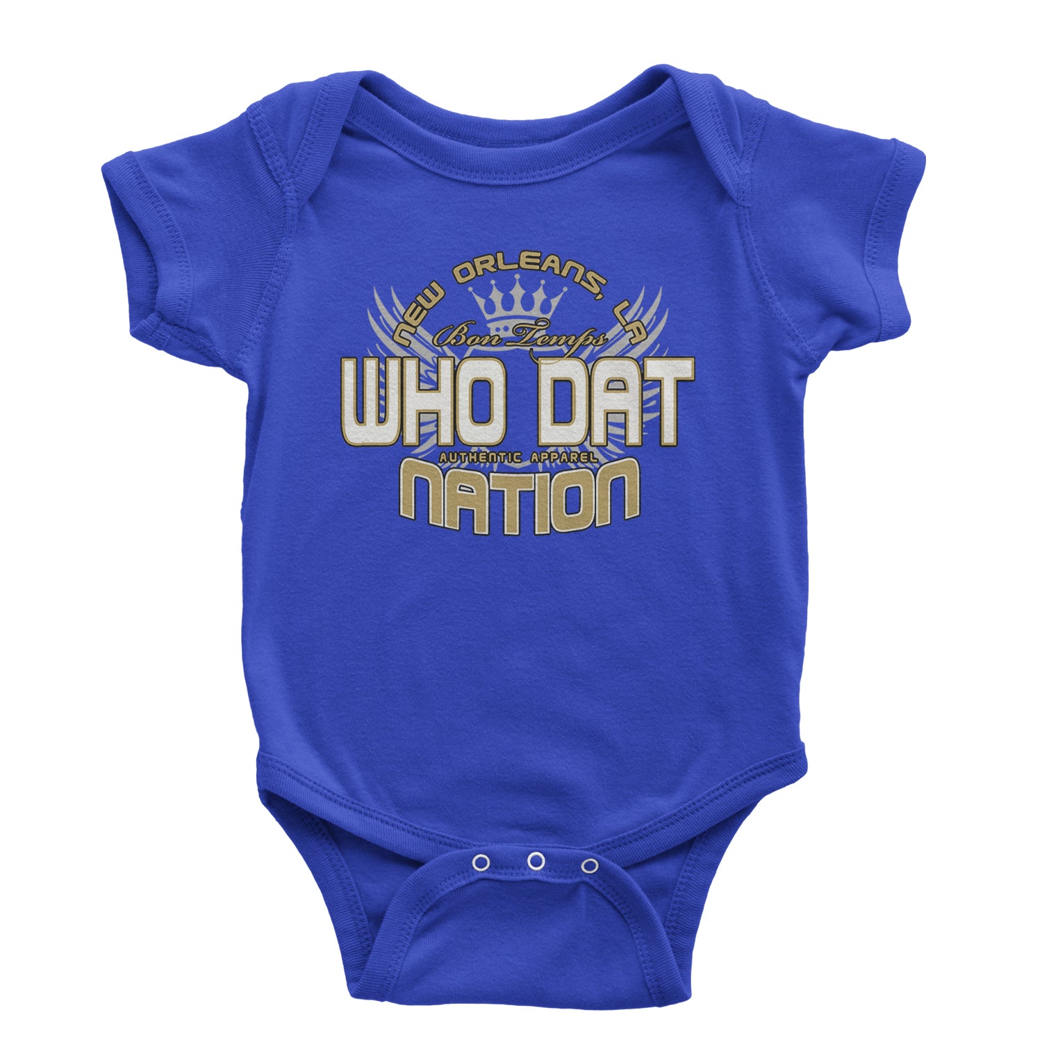 Who Dat Nation New Orleans (Color) Infant One-Piece Romper Bodysuit and Toddler T-shirt Royal Blue