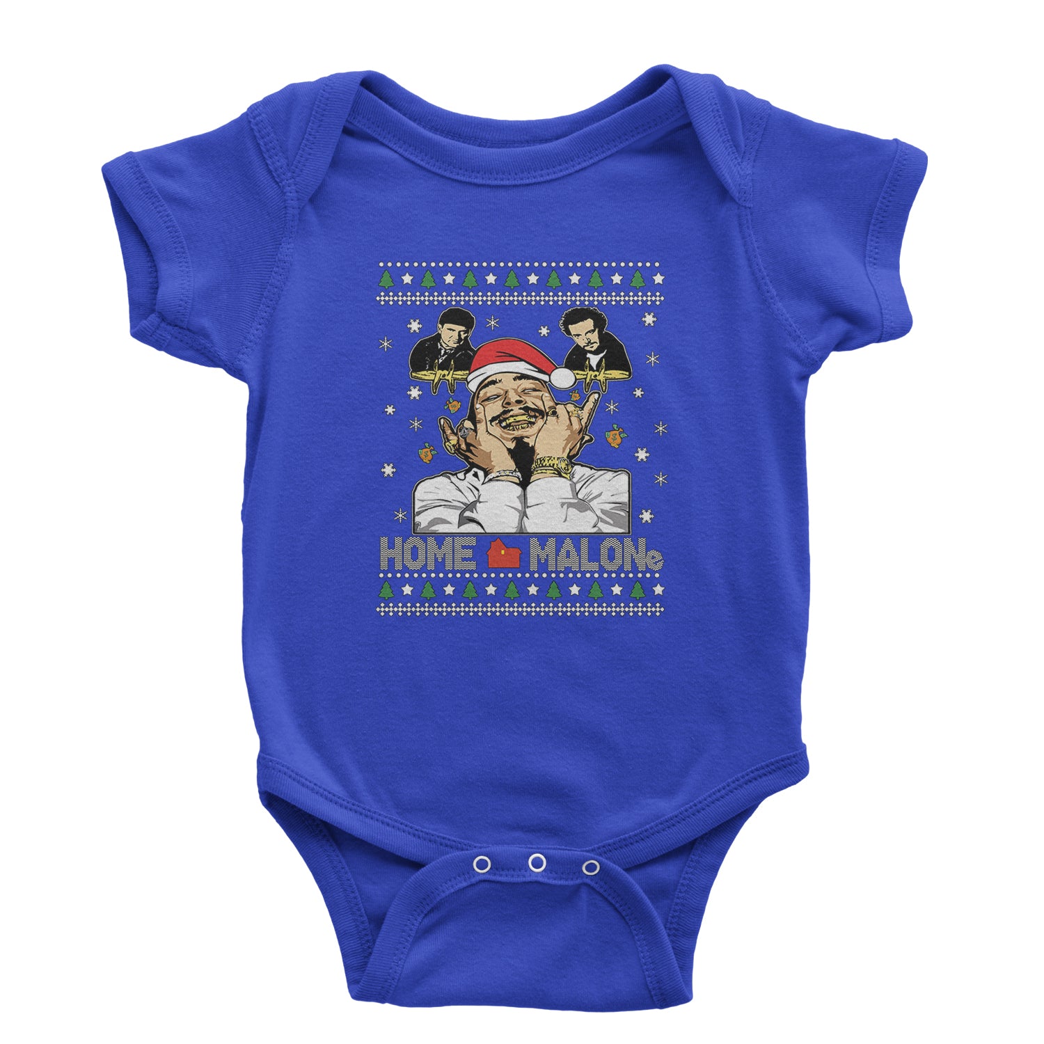 Home Malone Ugly Christmas Infant One-Piece Romper Bodysuit and Toddler T-shirt Royal Blue