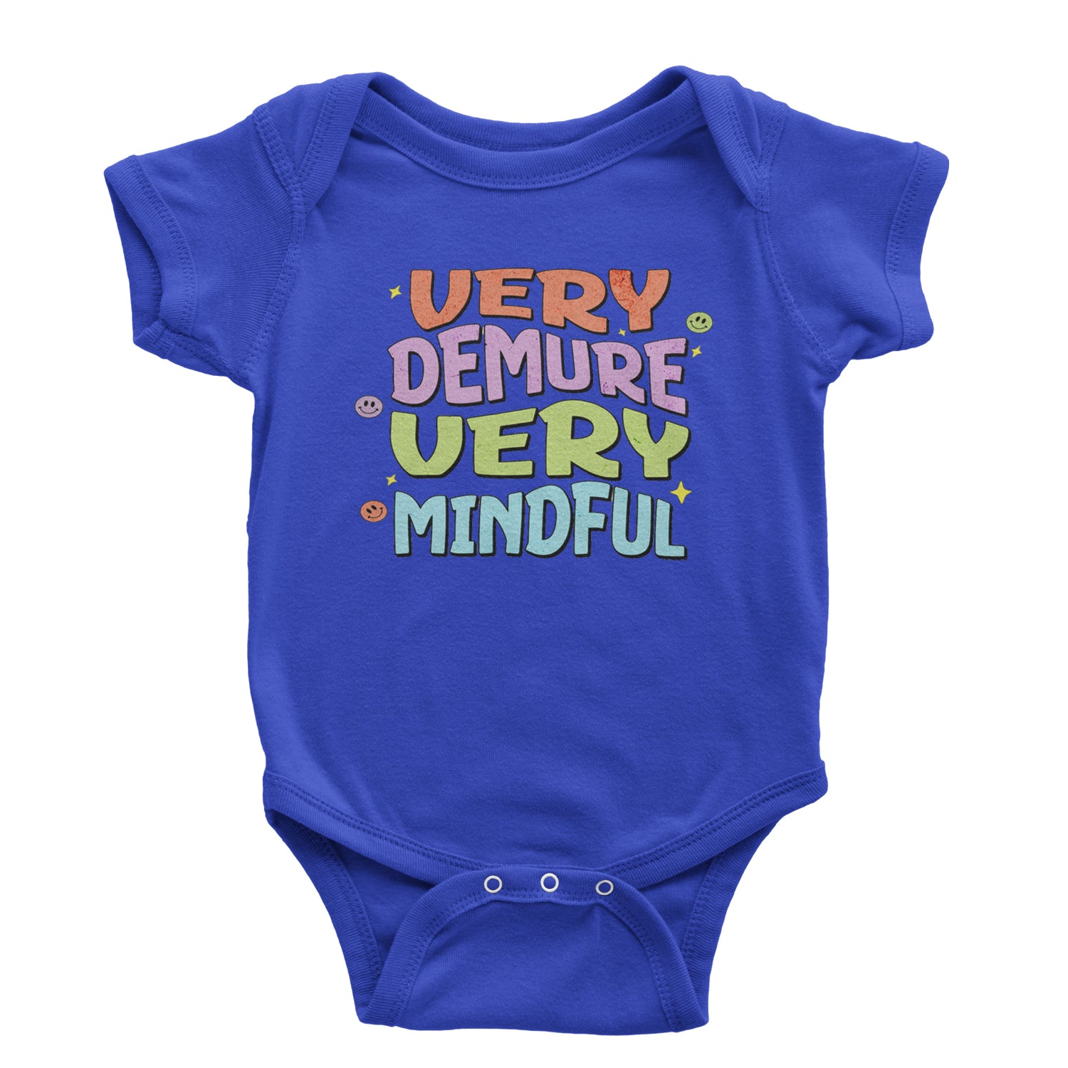 Very Demure, Very Mindful Infant One-Piece Romper Bodysuit and Toddler T-shirt Royal Blue