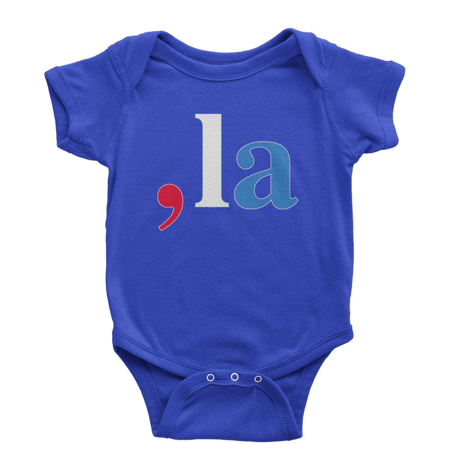 Comma-La - Support Kamala Harris For President 2024 Infant One-Piece Romper Bodysuit and Toddler T-shirt Royal Blue