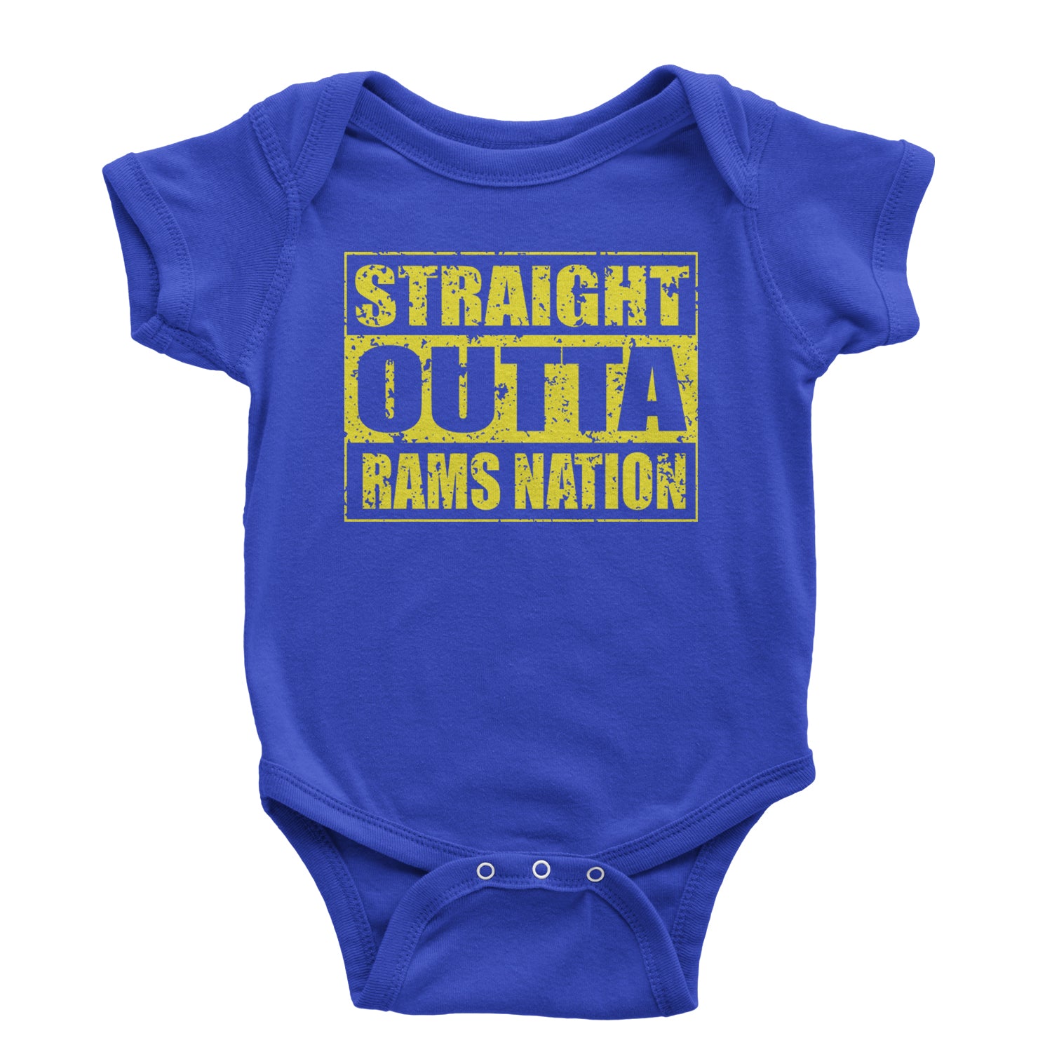 Straight Outta Rams Nation   Infant One-Piece Romper Bodysuit and Toddler T-shirt Royal Blue