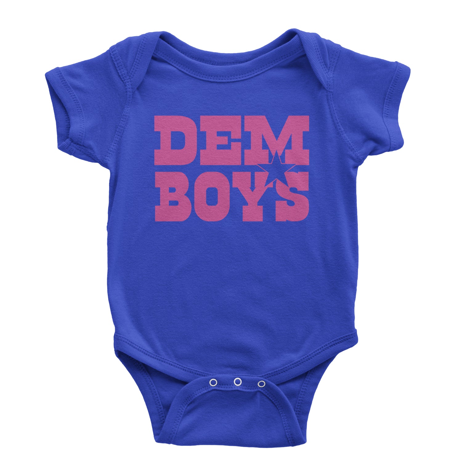 Dem Boys Hot Pink Dallas  Infant One-Piece Romper Bodysuit and Toddler T-shirt Royal Blue