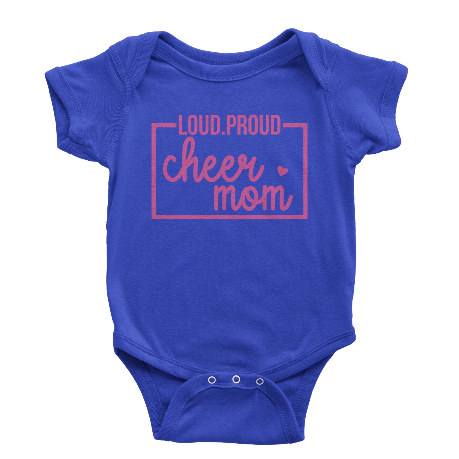 Loud Proud Cheerleader Mom Infant One-Piece Romper Bodysuit and Toddler T-shirt Royal Blue