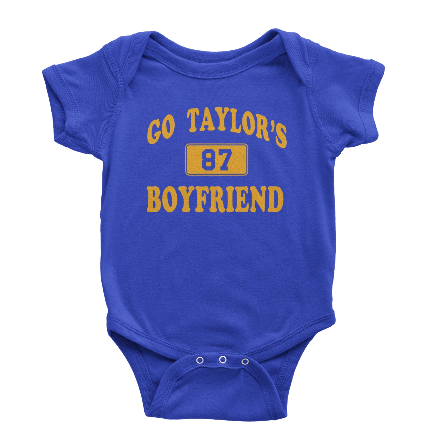 Go Taylor's Boyfriend Kansas City Infant One-Piece Romper Bodysuit and Toddler T-shirt Royal Blue